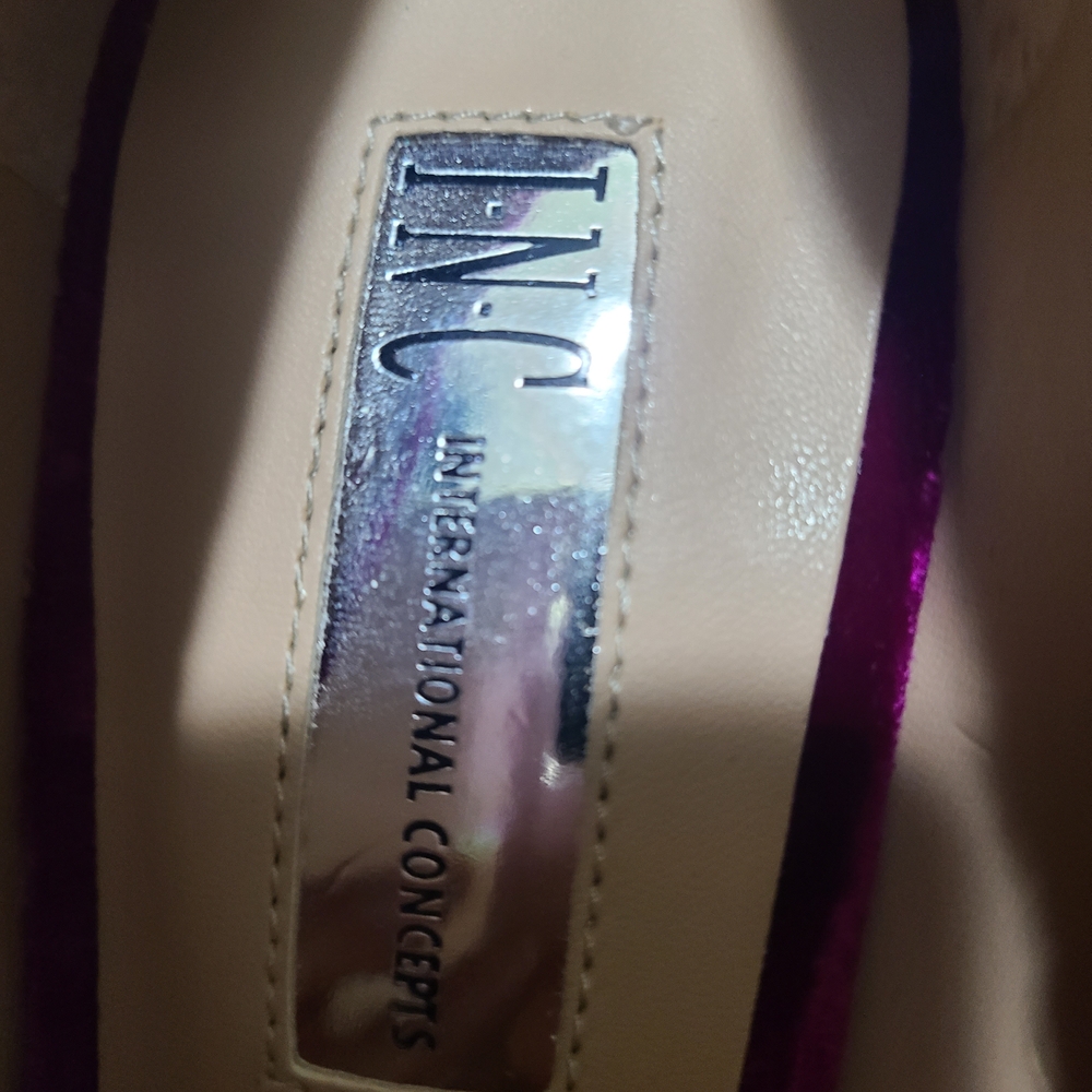 I.N.C. Deep Fuchsia Velvet 3" Heels - Picture 6 of 8